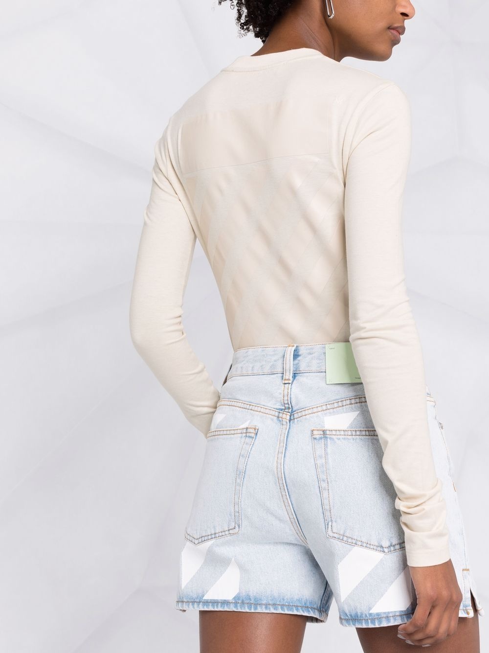 Diag-print long-sleeve T-shirt - 3