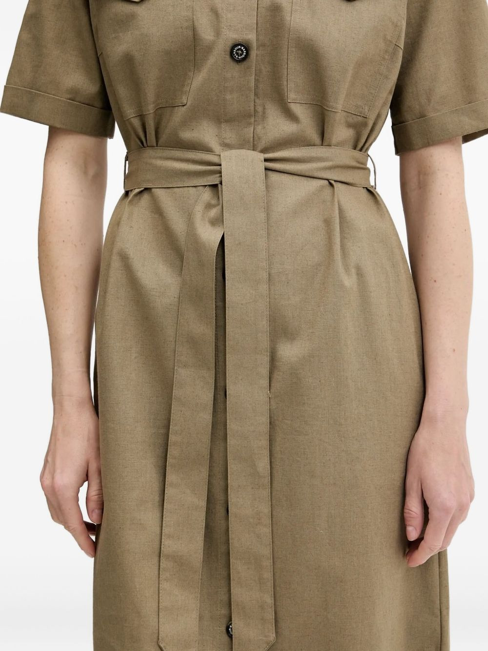 belted midi shirt dress - 4