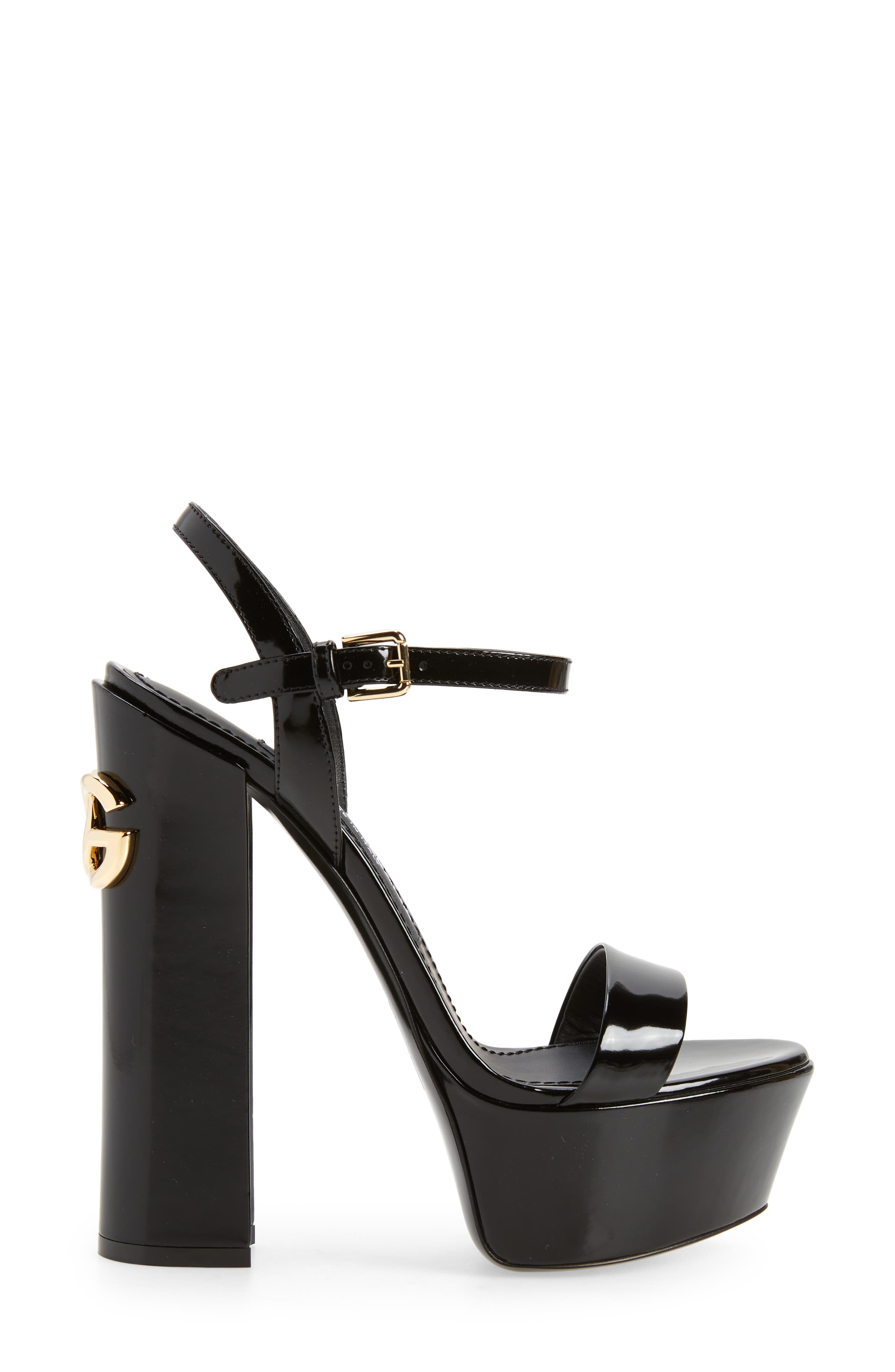 Dolce&Gabbana Keira Block Heel Platform Sandal in Nero at Nordstrom - 3