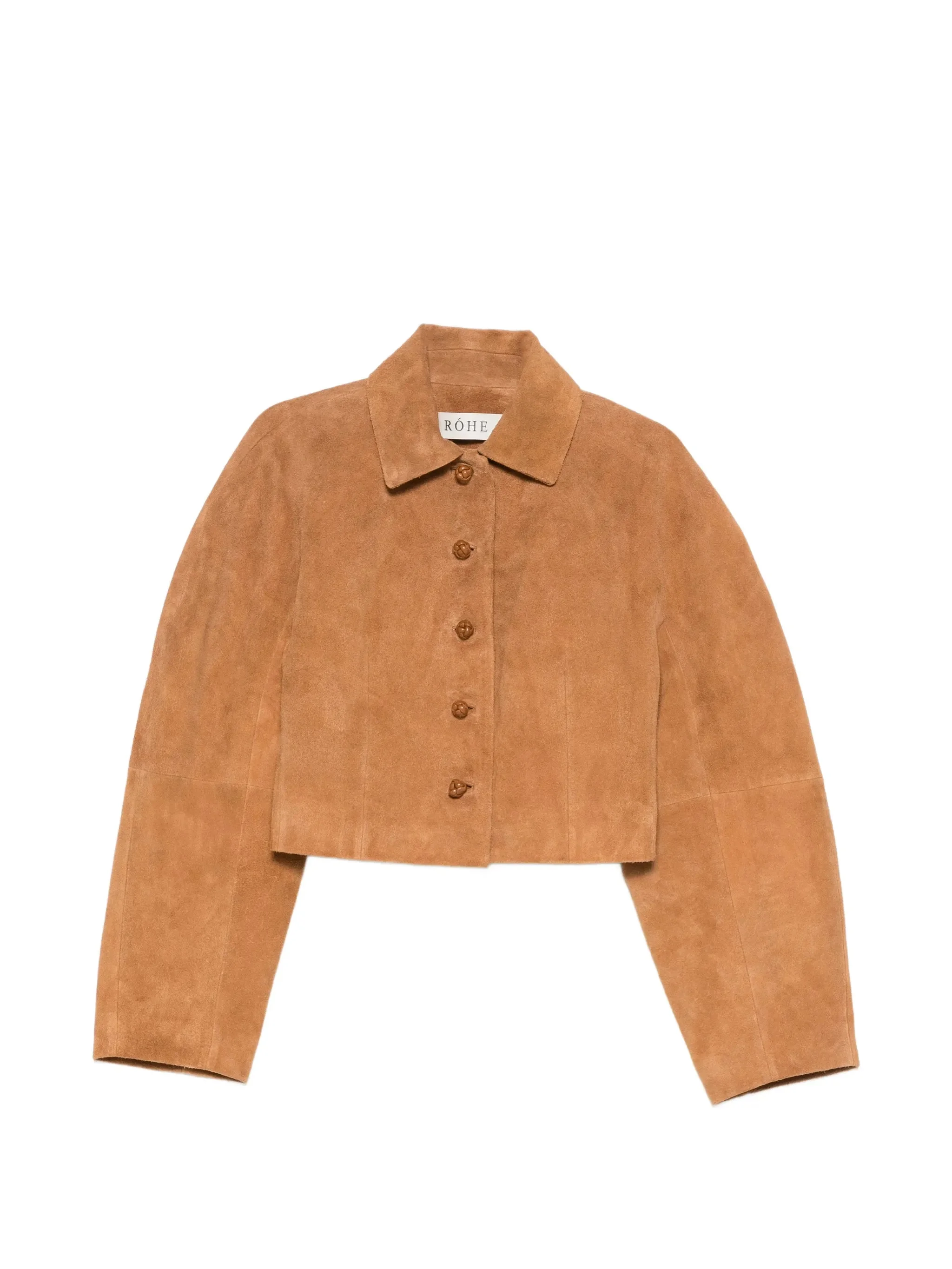 cropped suede jacket - 1