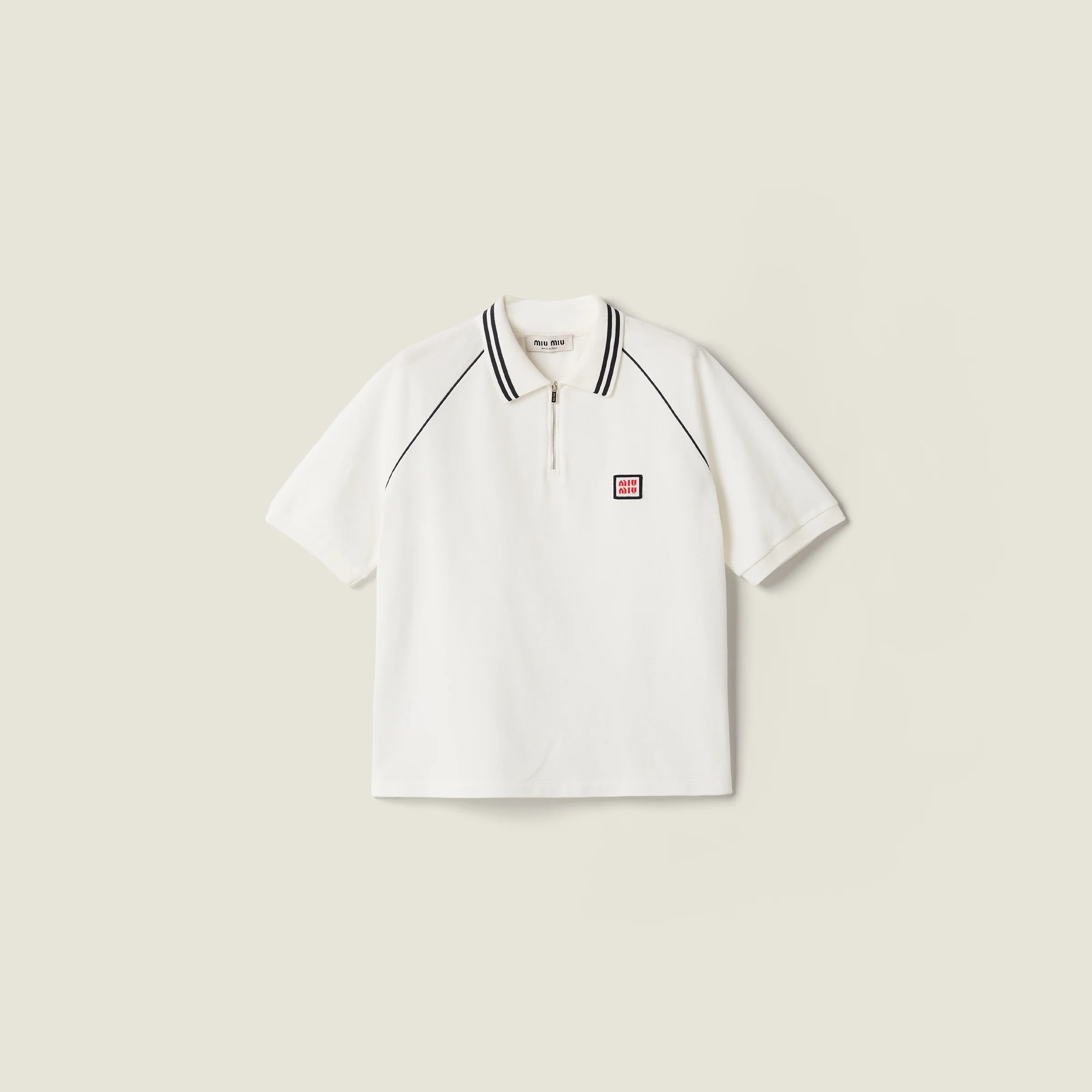 Cotton piqué polo shirt - 1