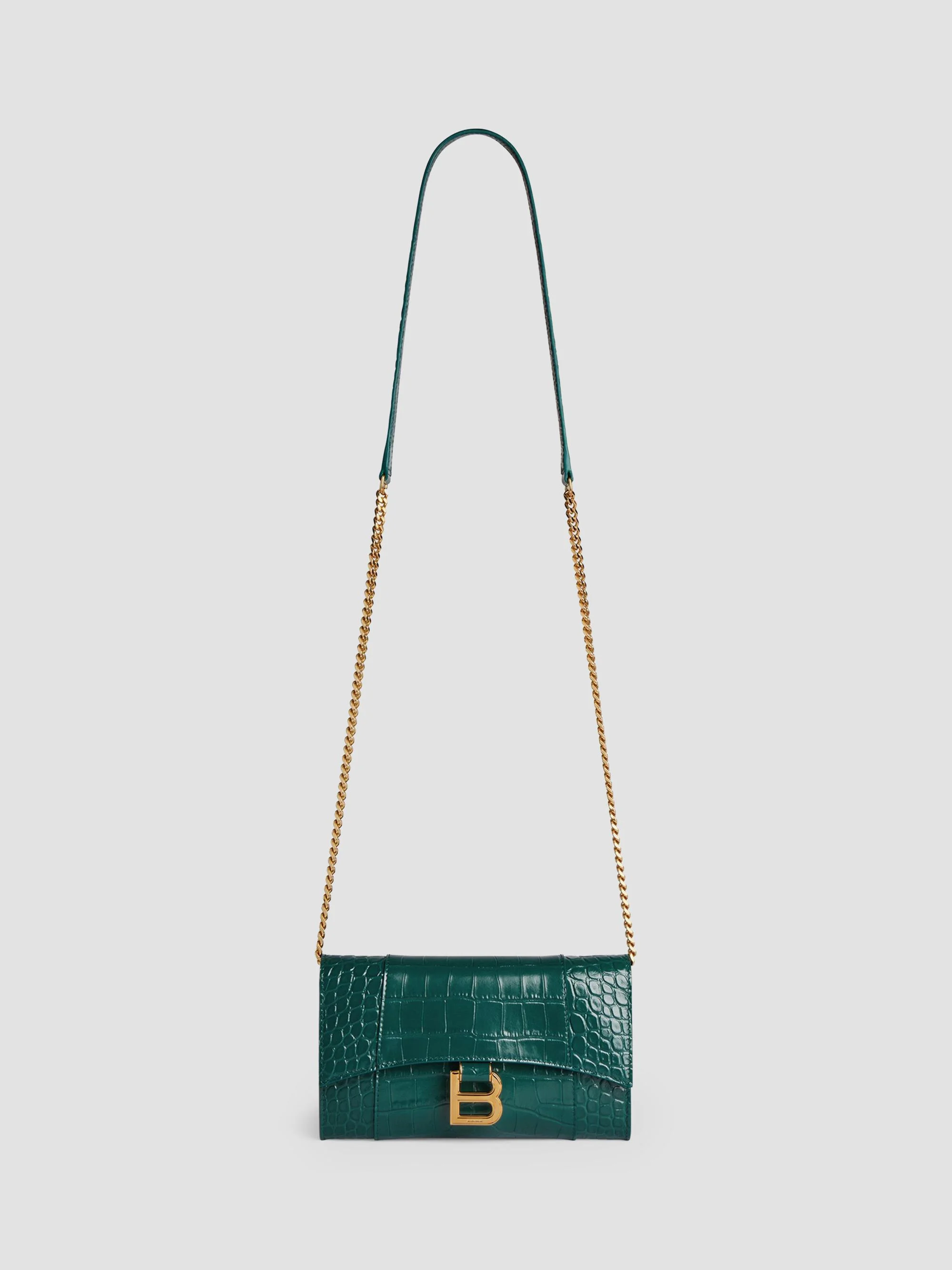 Women's Hourglass Wallet on Chain - Dark Emerald - 1