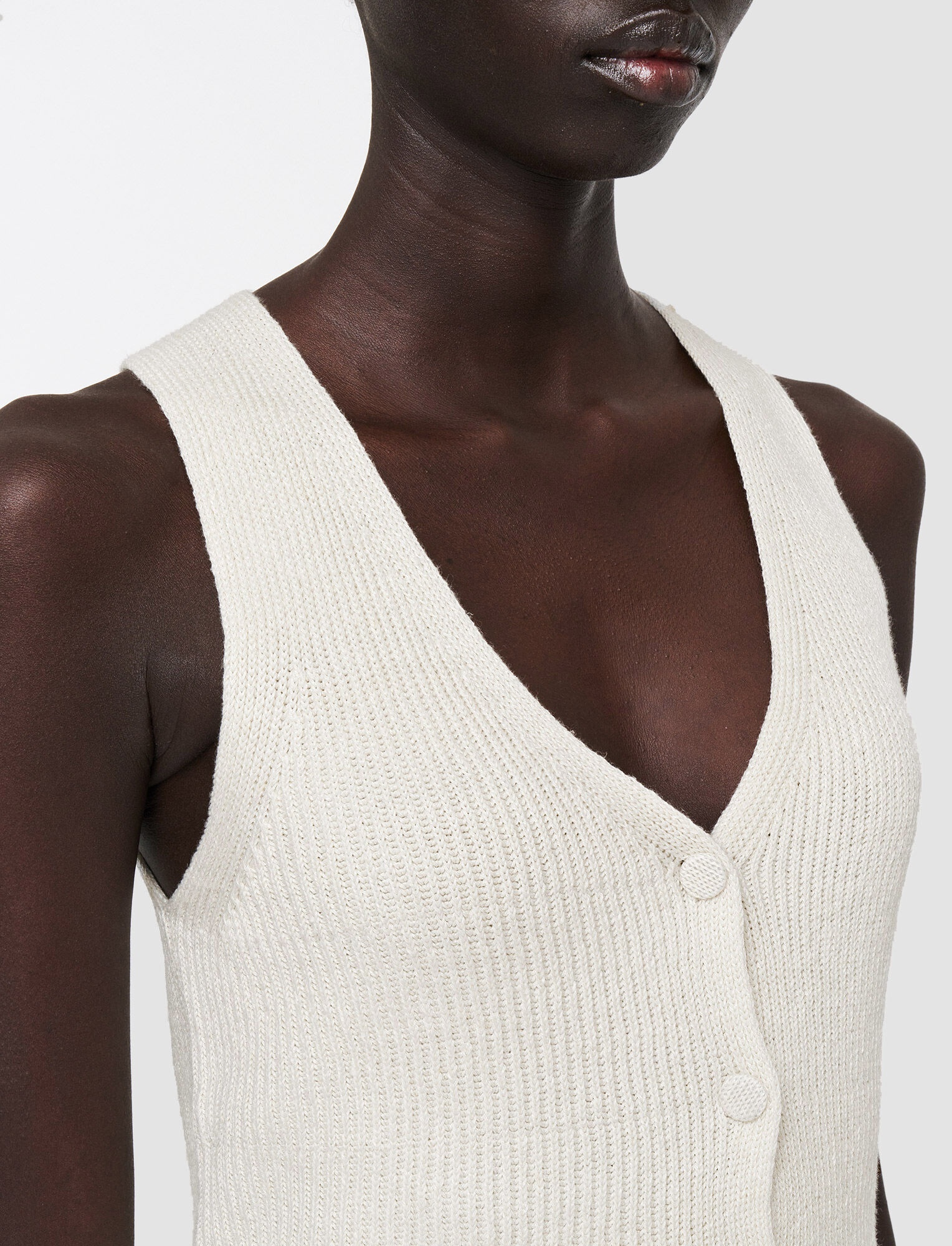 Linen Cotton Knitted Vest - 5