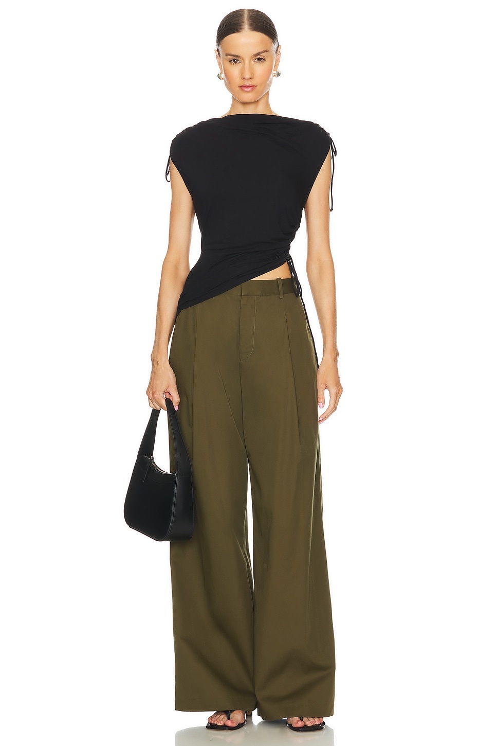 Pleated Wide Leg Pant - 5