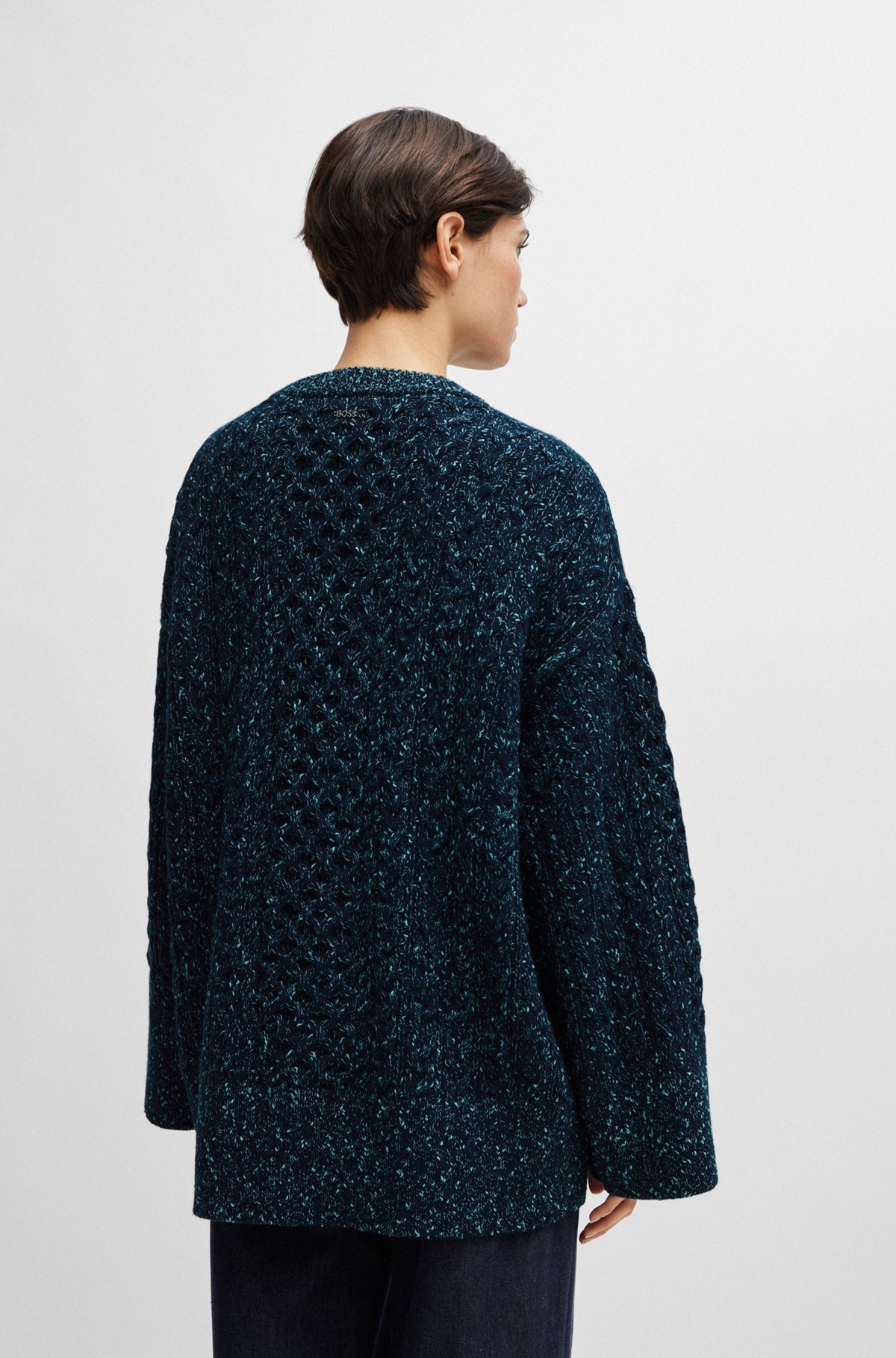 WOOL-BLEND SWEATER WITH CABLE-KNIT STRUCTURE - 4