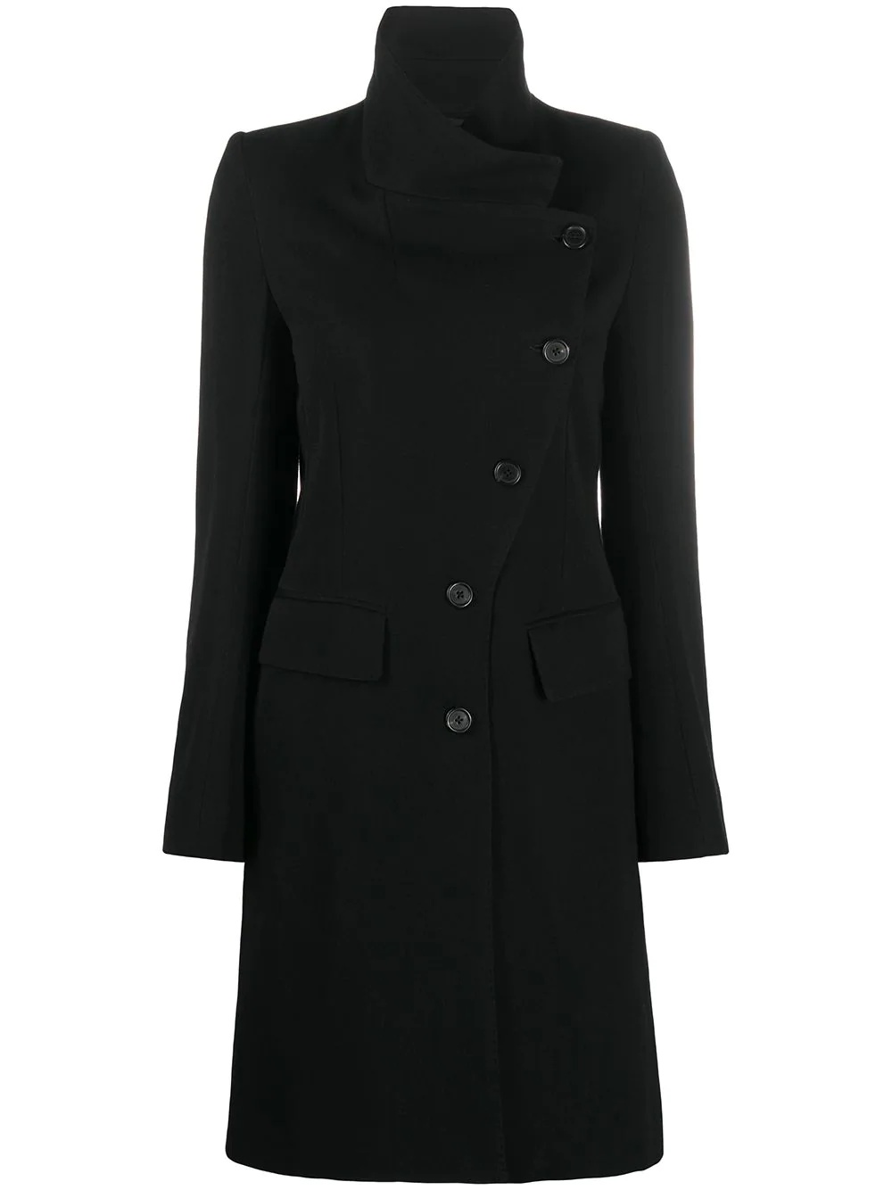 off-centre button coat - 1