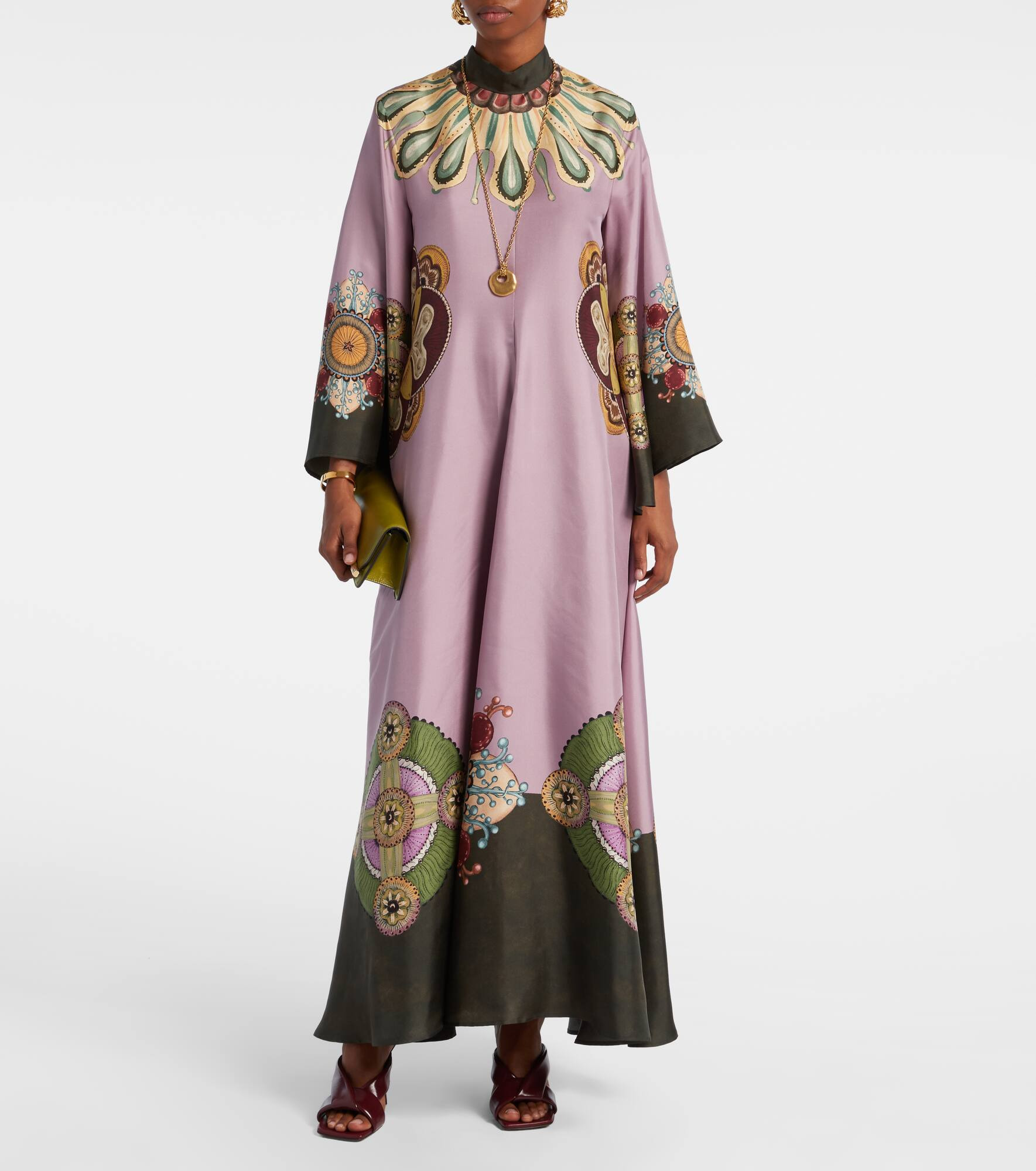 Magnifico printed silk twill kaftan - 2