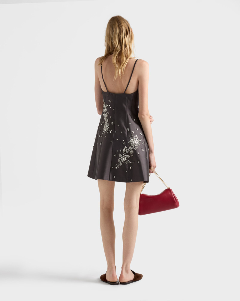 Embroidered silk and wool mini-dress 5