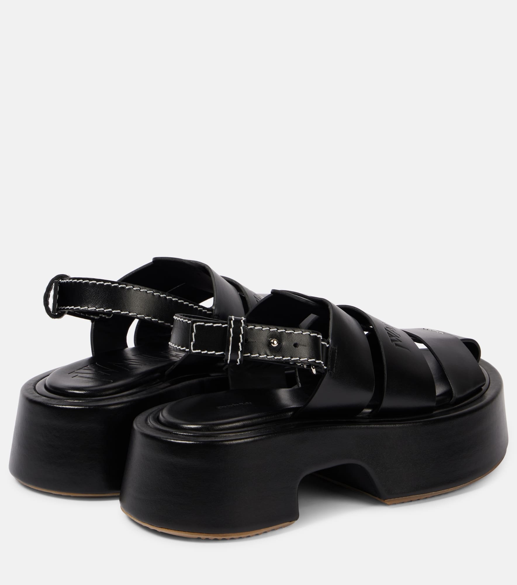 Fisherman leather platform sandals - 2