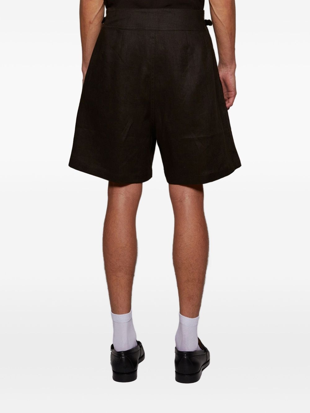 linen button-front shorts - 5