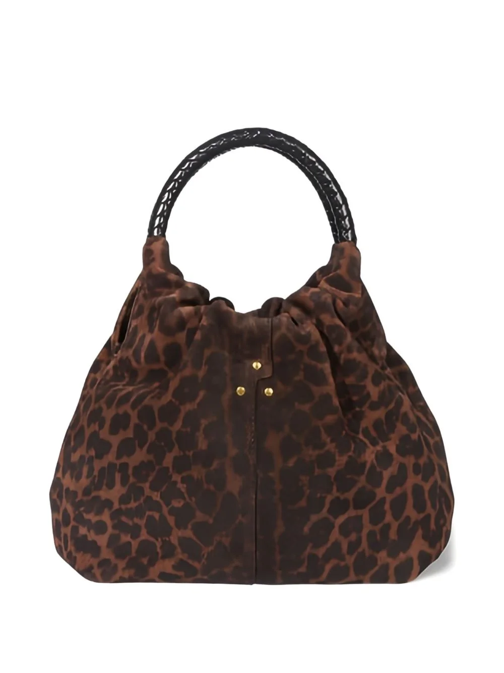 small Gordi leopard-print braided-handle tote bag - 1