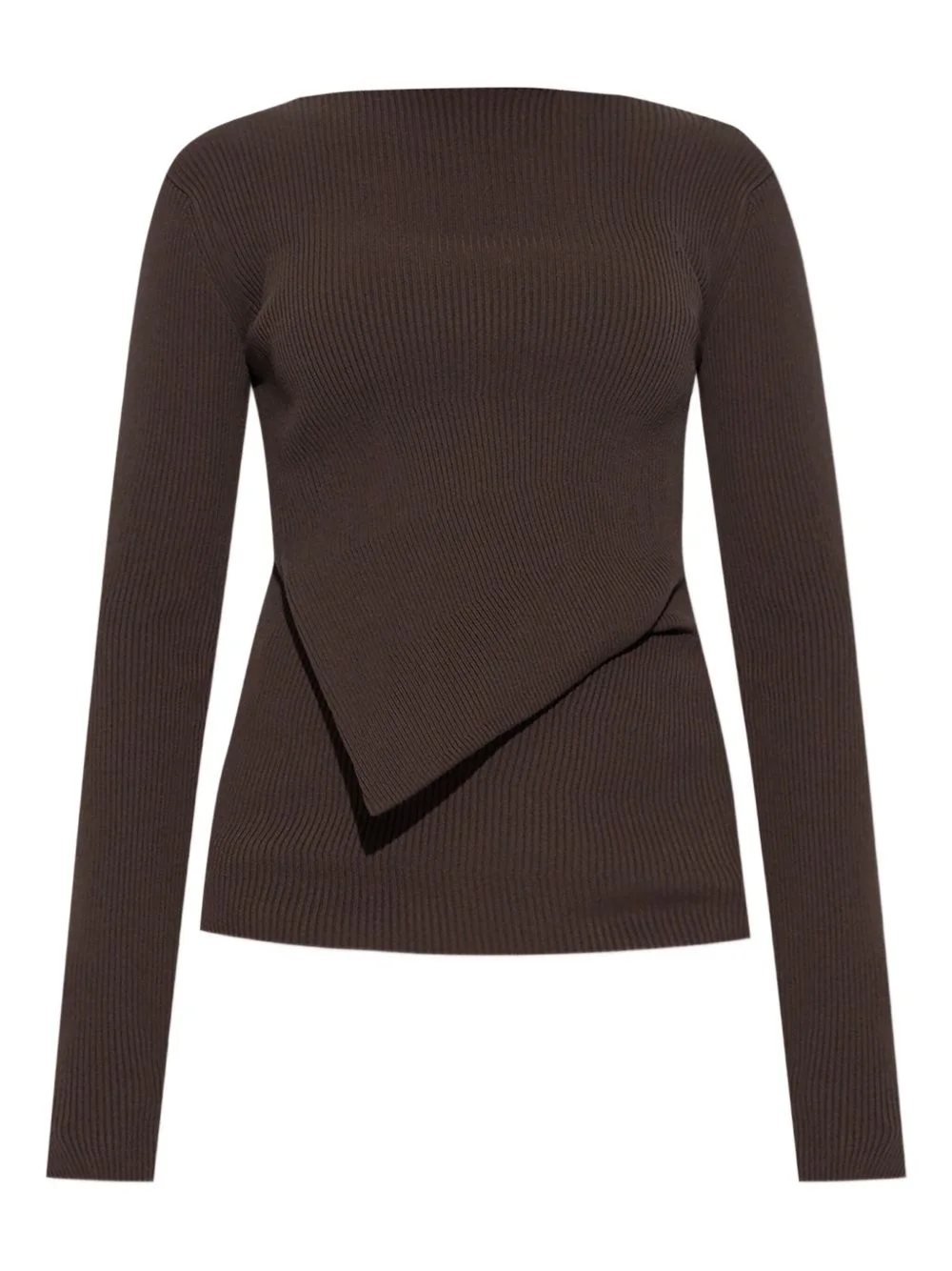 ribbed asymmetric sweater - 1
