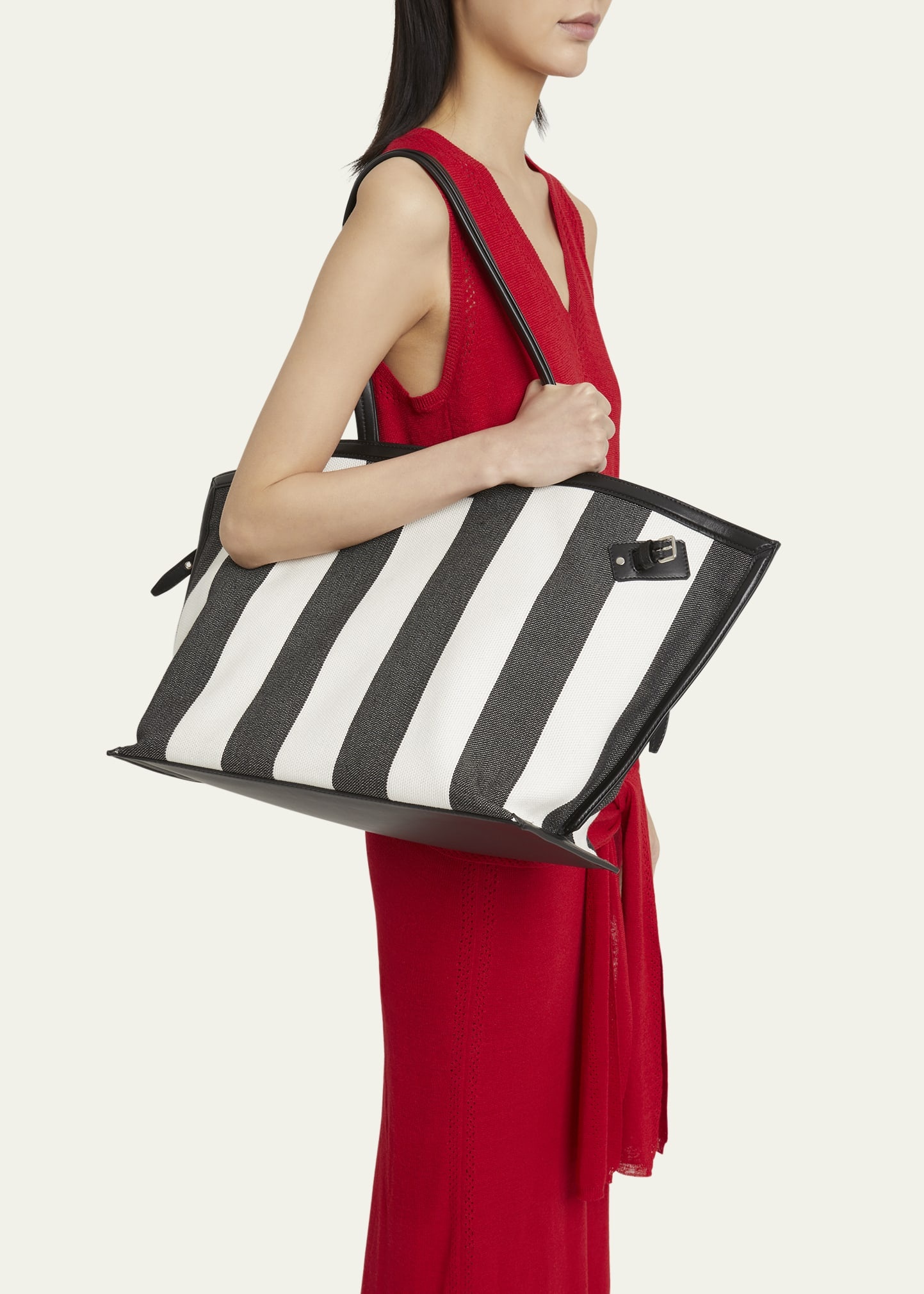Days Striped Canvas Tote Bag - 2