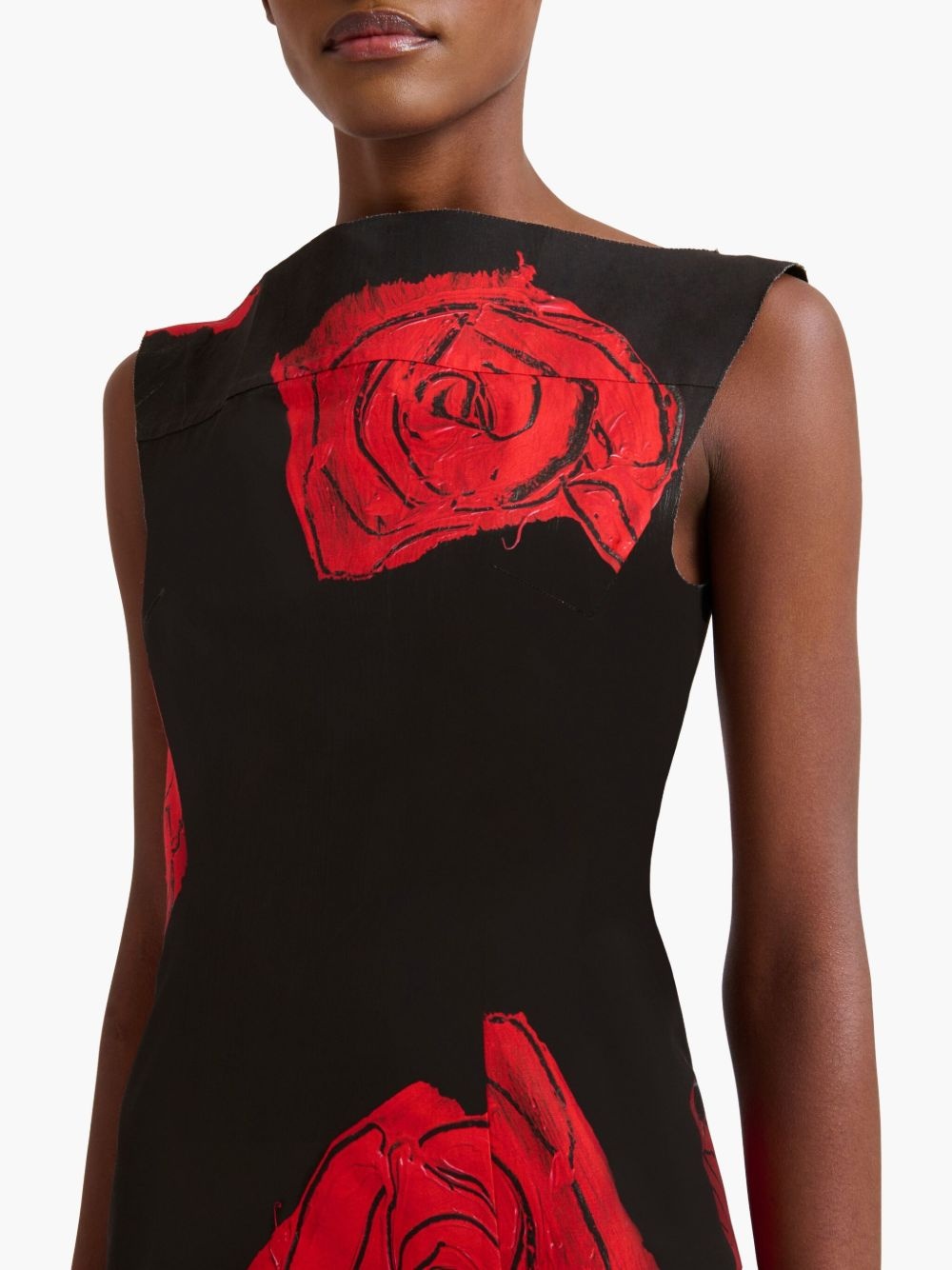 rose-printed mermaid dress - 5