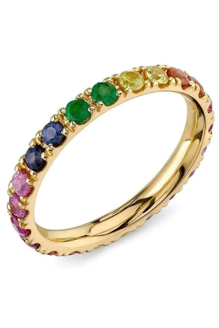 Rainbow Sapphire Eternity Band - 1