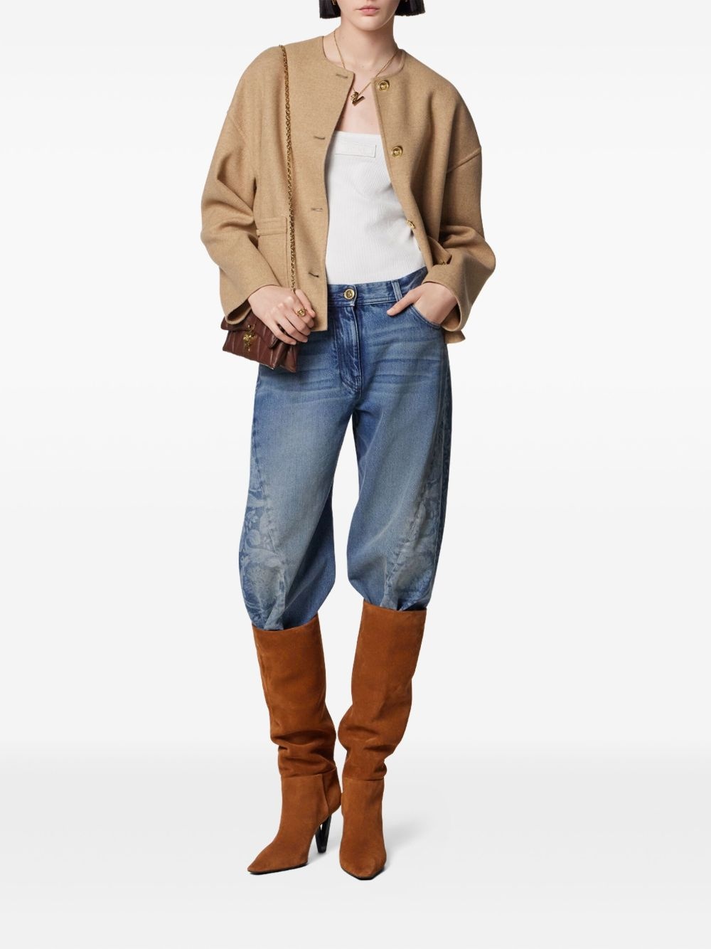 Barocco-pattern jeans - 2