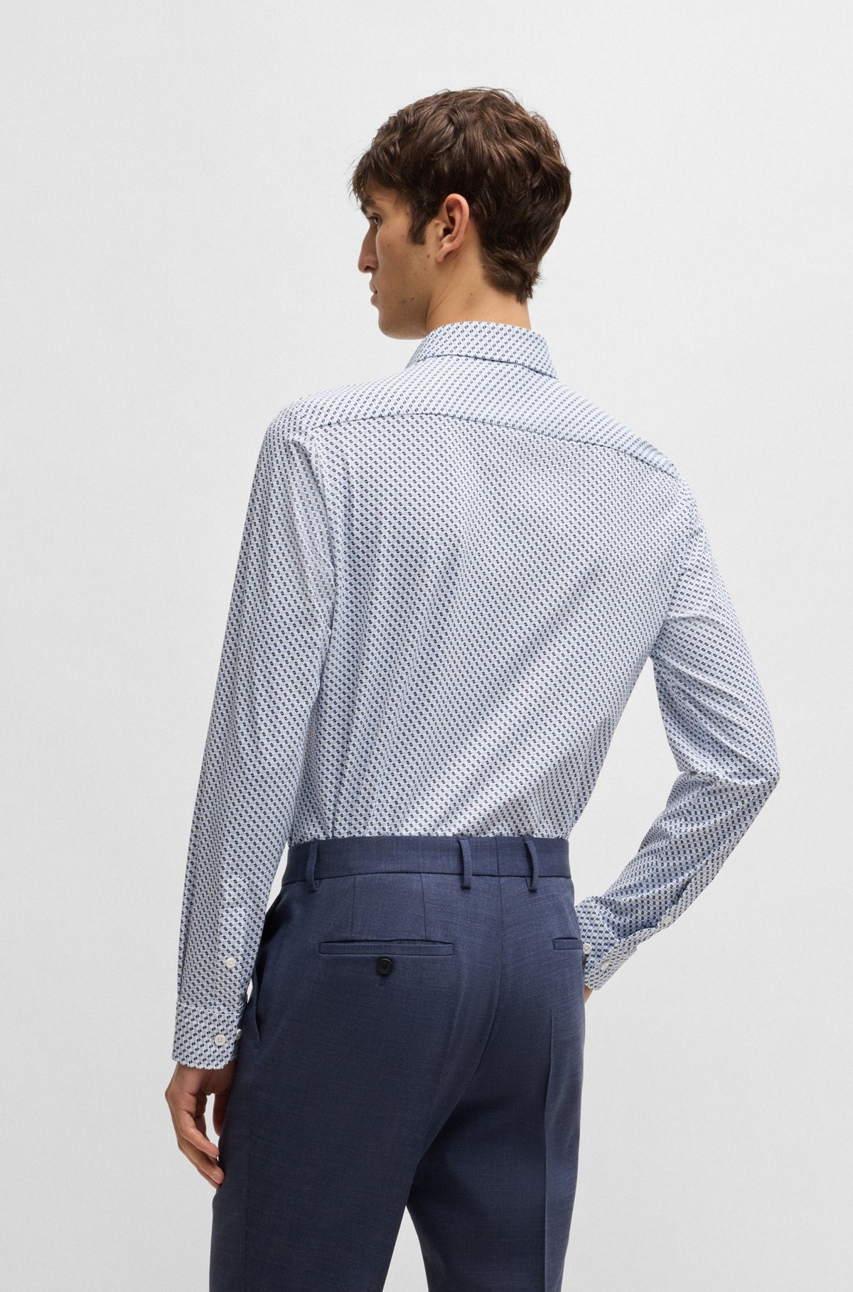 SLIM-FIT SHIRT IN PRINTED PERFORMANCE-STRETCH JERSEY - 5