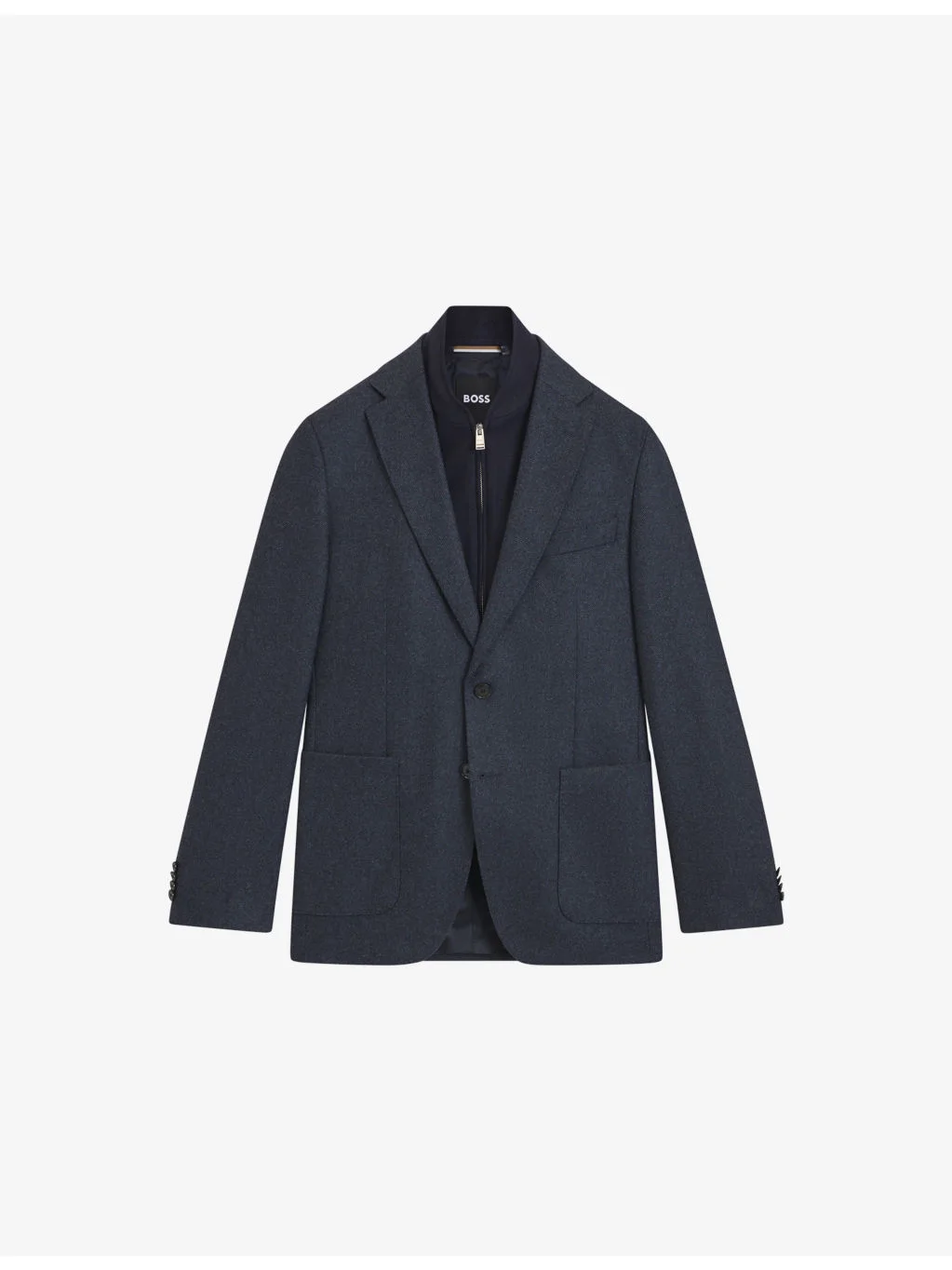 Removable-Lining Slim-Fit Wool-Blend Jacket - 1