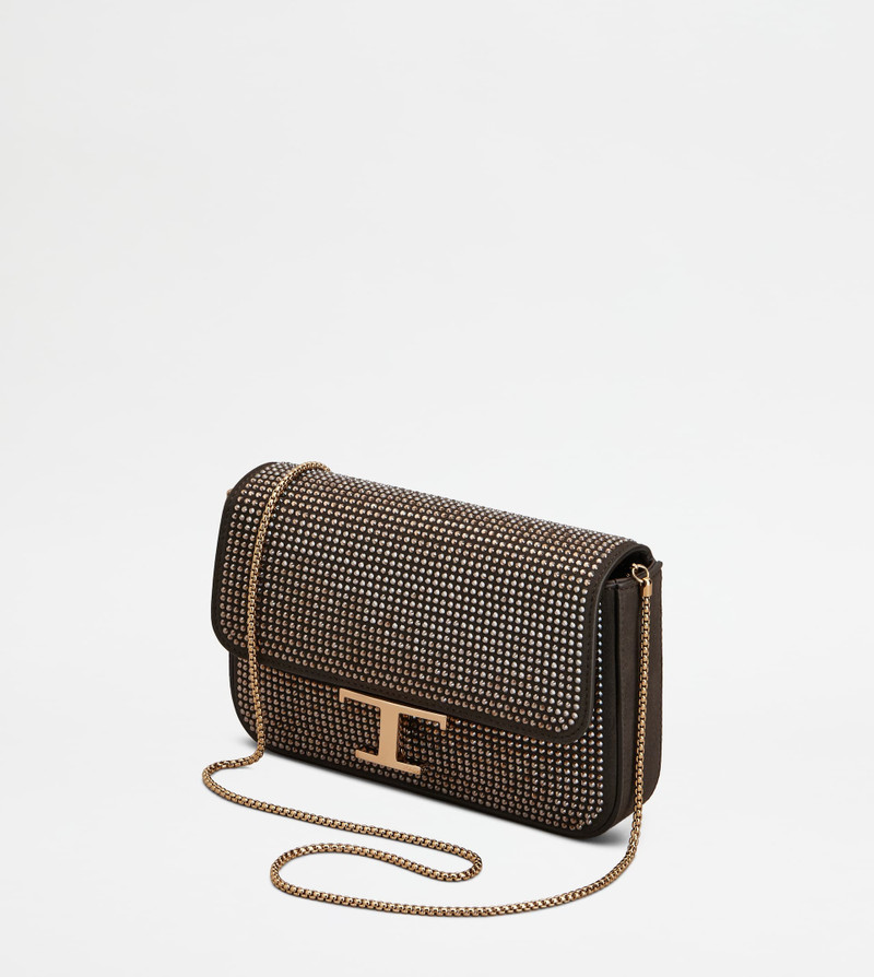 T TIMELESS FLAP BAG IN SUEDE MICRO - BROWN 5
