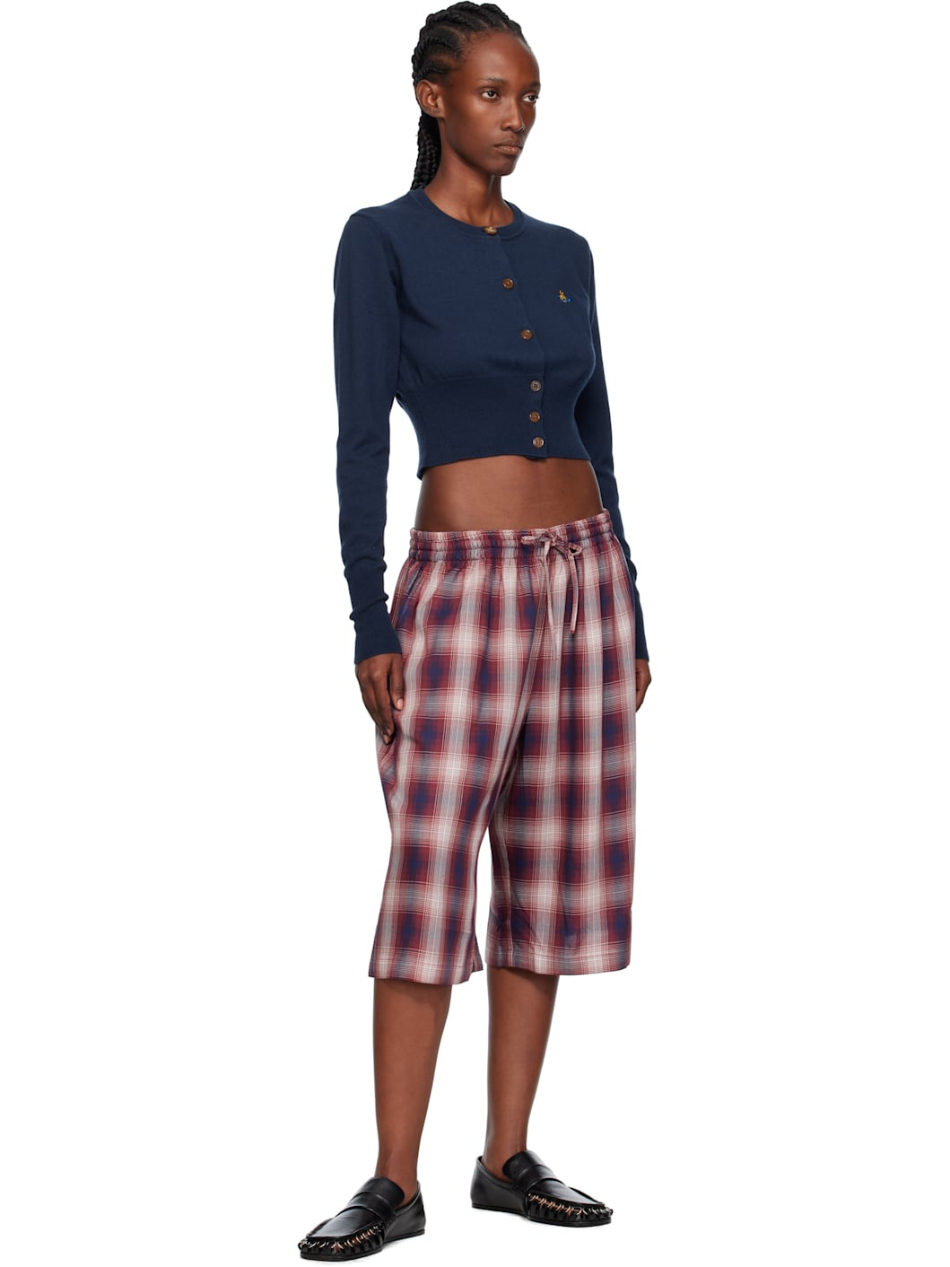 Navy Bea Cropped Cardigan - 4