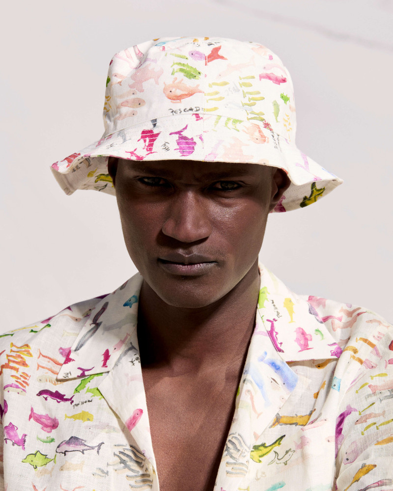 LINEN BUCKET HAT PESCADOR - VBQ X FABRICE HYBER 4