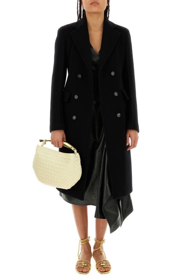 Black wool blend cape coat - 2