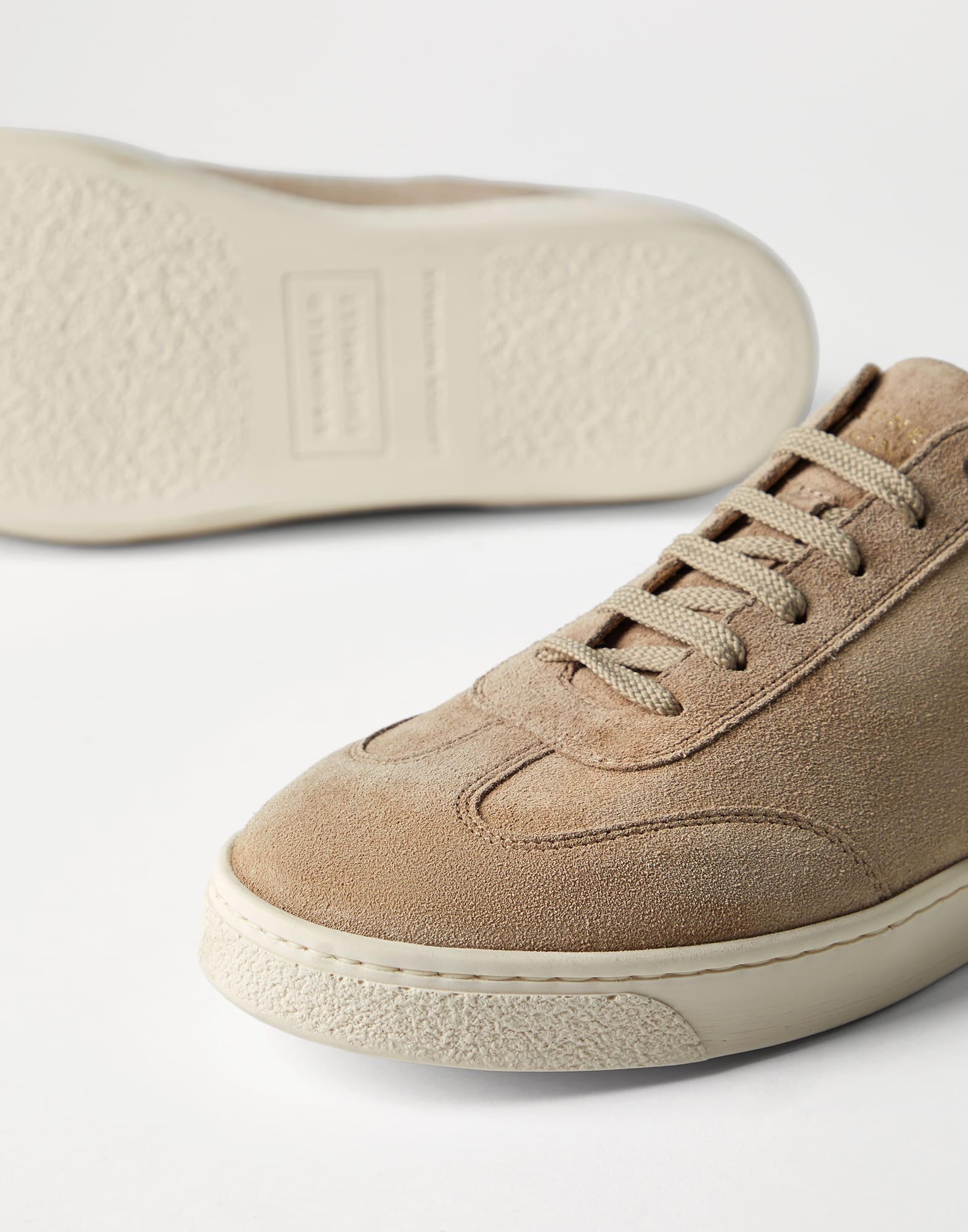 Washed suede sneakers with natural rubber sole - 3