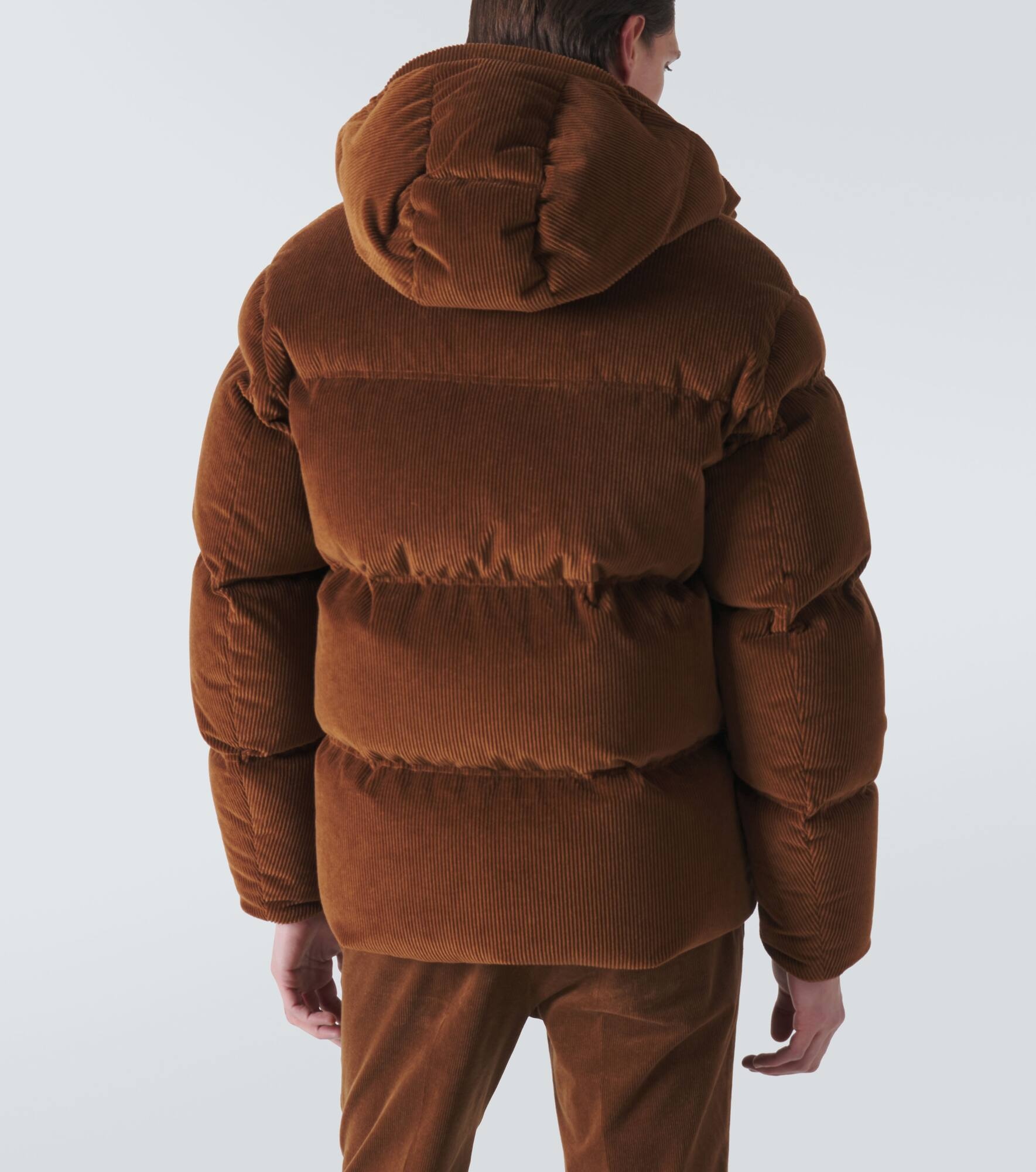 Cotton and cashmere corduroy down jacket - 4