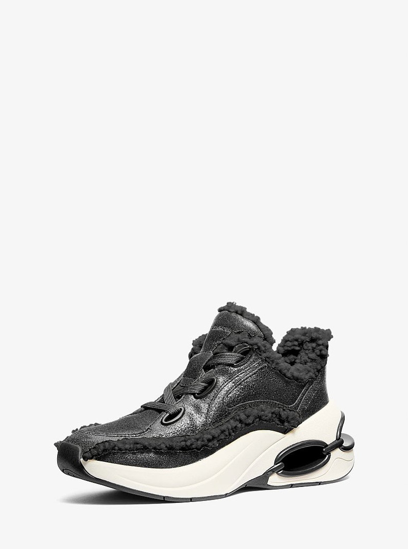 Toni Distressed Leather and Sherpa Trainer 4
