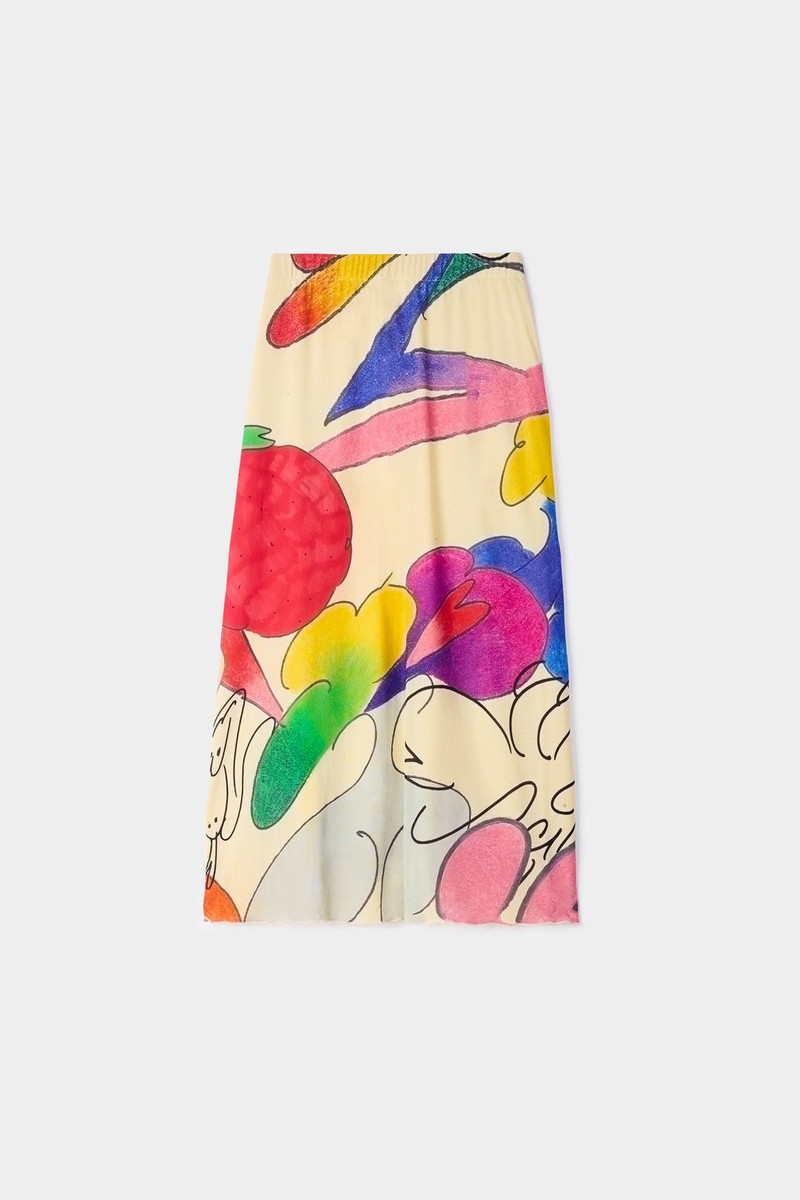 SUNNEI WHATEVER PRINT LONG SKIRT outlook