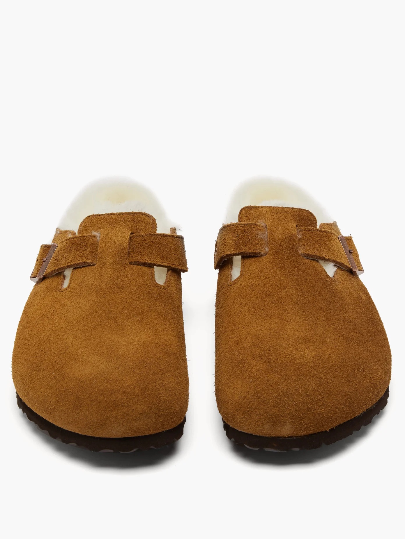 Boston shearling-lined suede clogs - 5