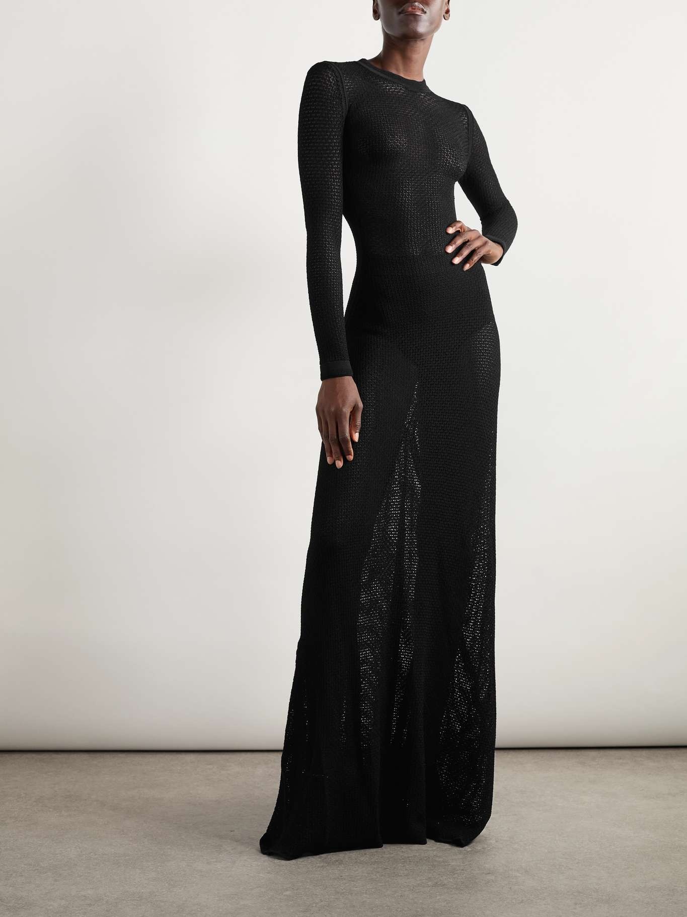 ワンピース TOM FORD Laminated knit dress Black  ACK524YAX749 ワンピース TOM FORD FW24 Laminated knit dress (ACK524YAX749