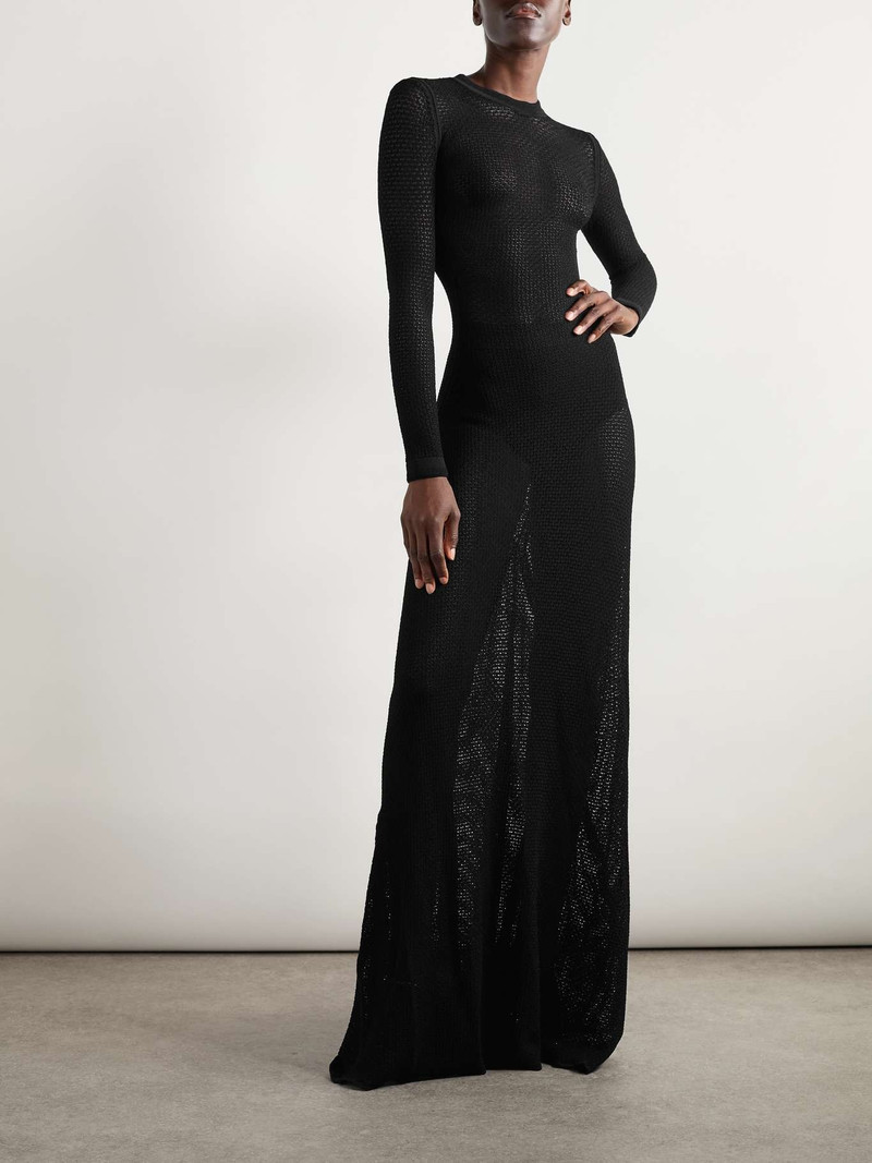 TOM FORD Open-knit gown Black outlook