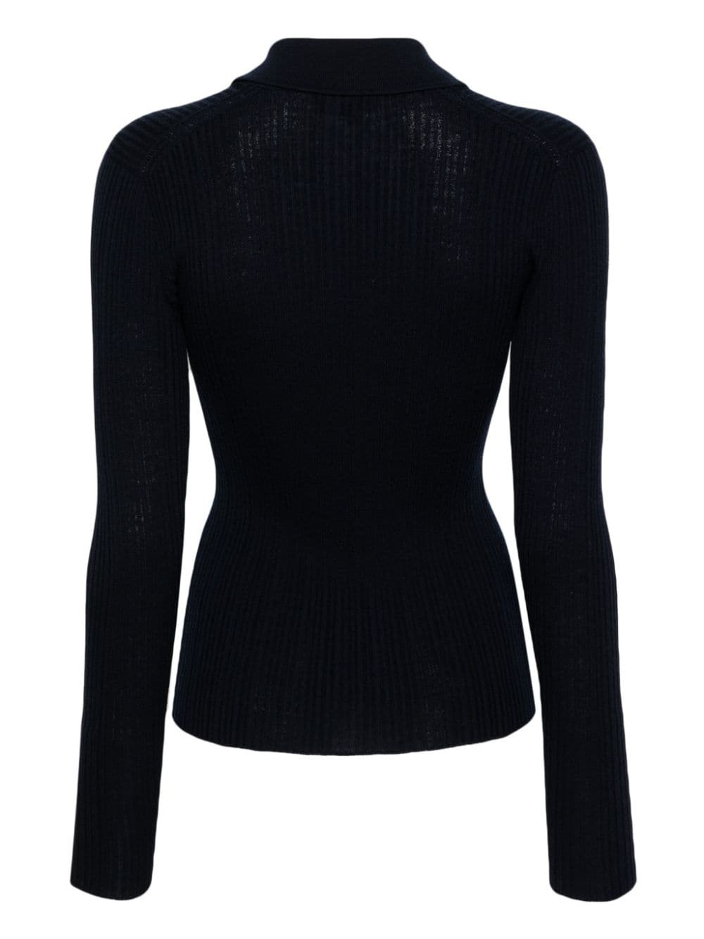 ribbed-knit polo shirt - 2