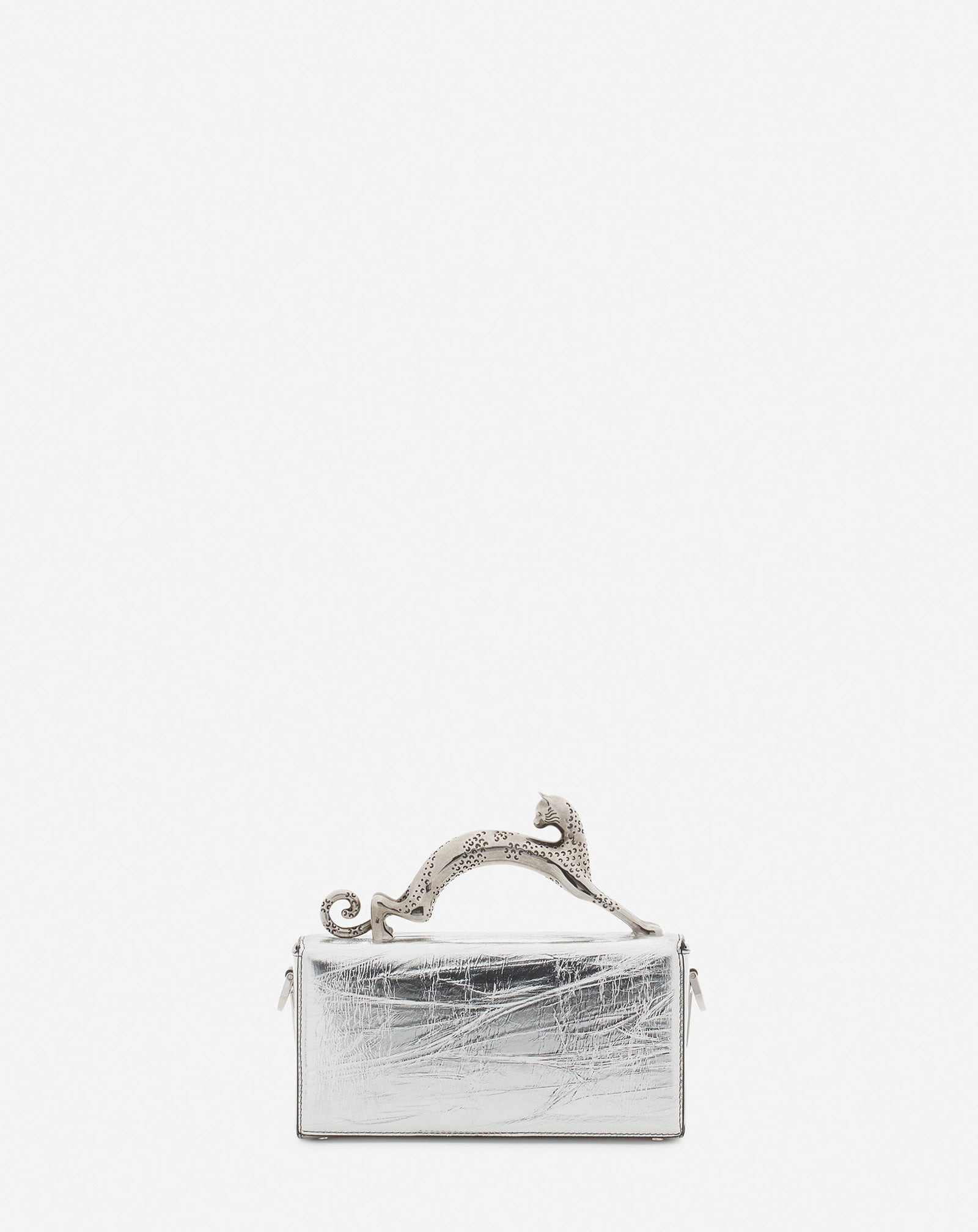NANO PENCIL CAT BAG IN METALLIC LEATHER - 4