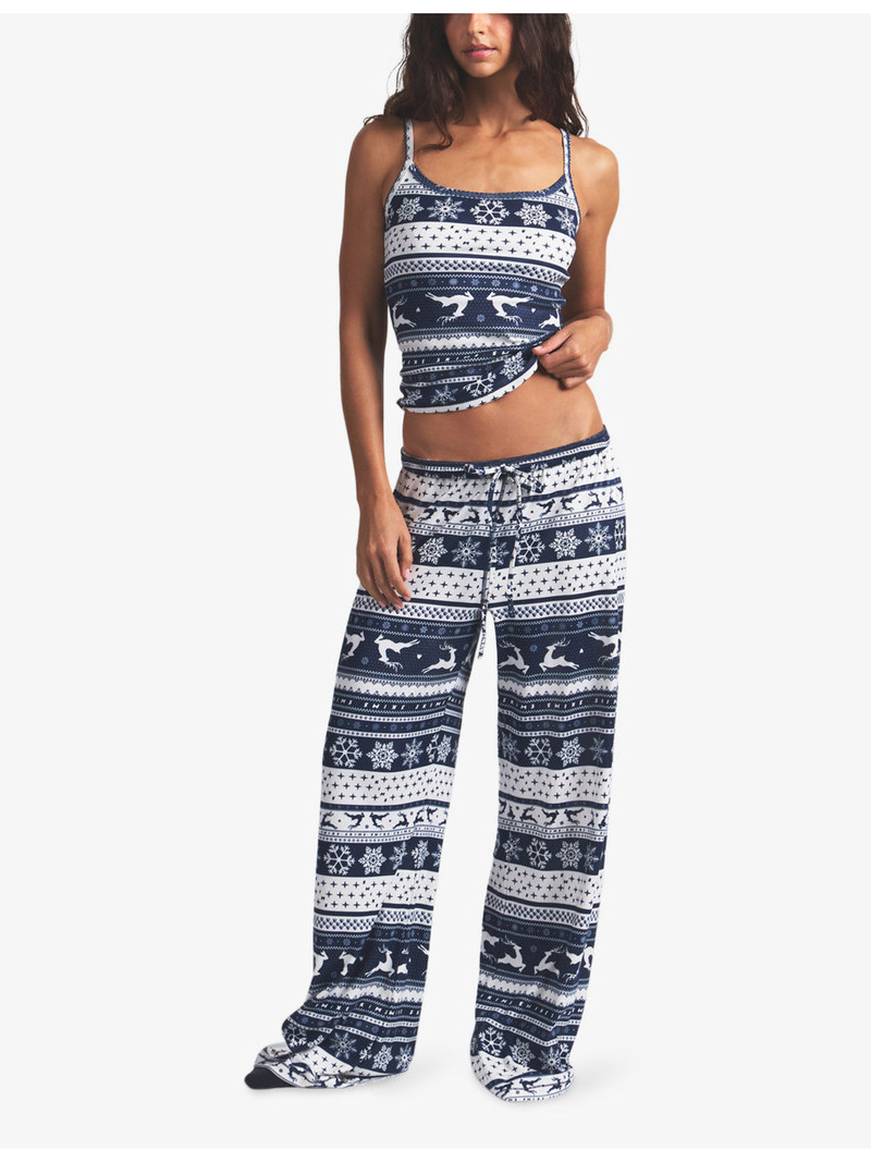 SKIMS Logo Plush Pointelle Fairisle-Pattern Stretch-Woven Cami Top outlook