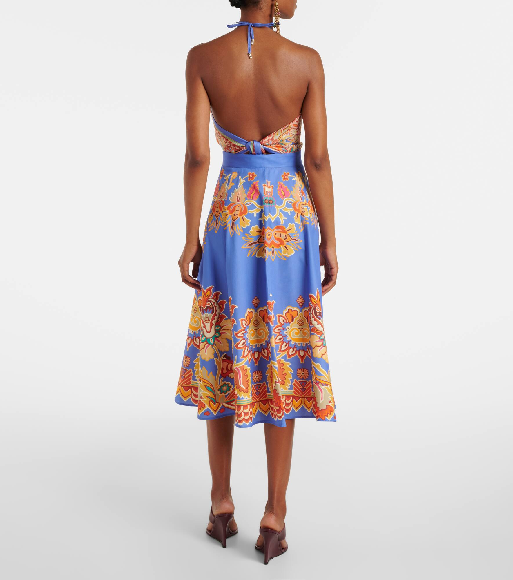 Printed cotton midi skirt - 3