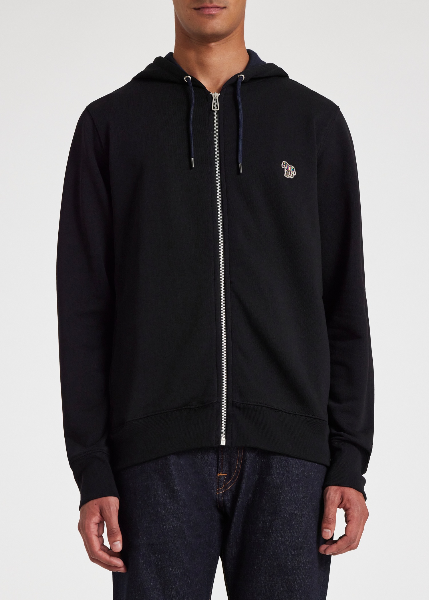 Zip-Front Zebra Logo Hoodie - 4
