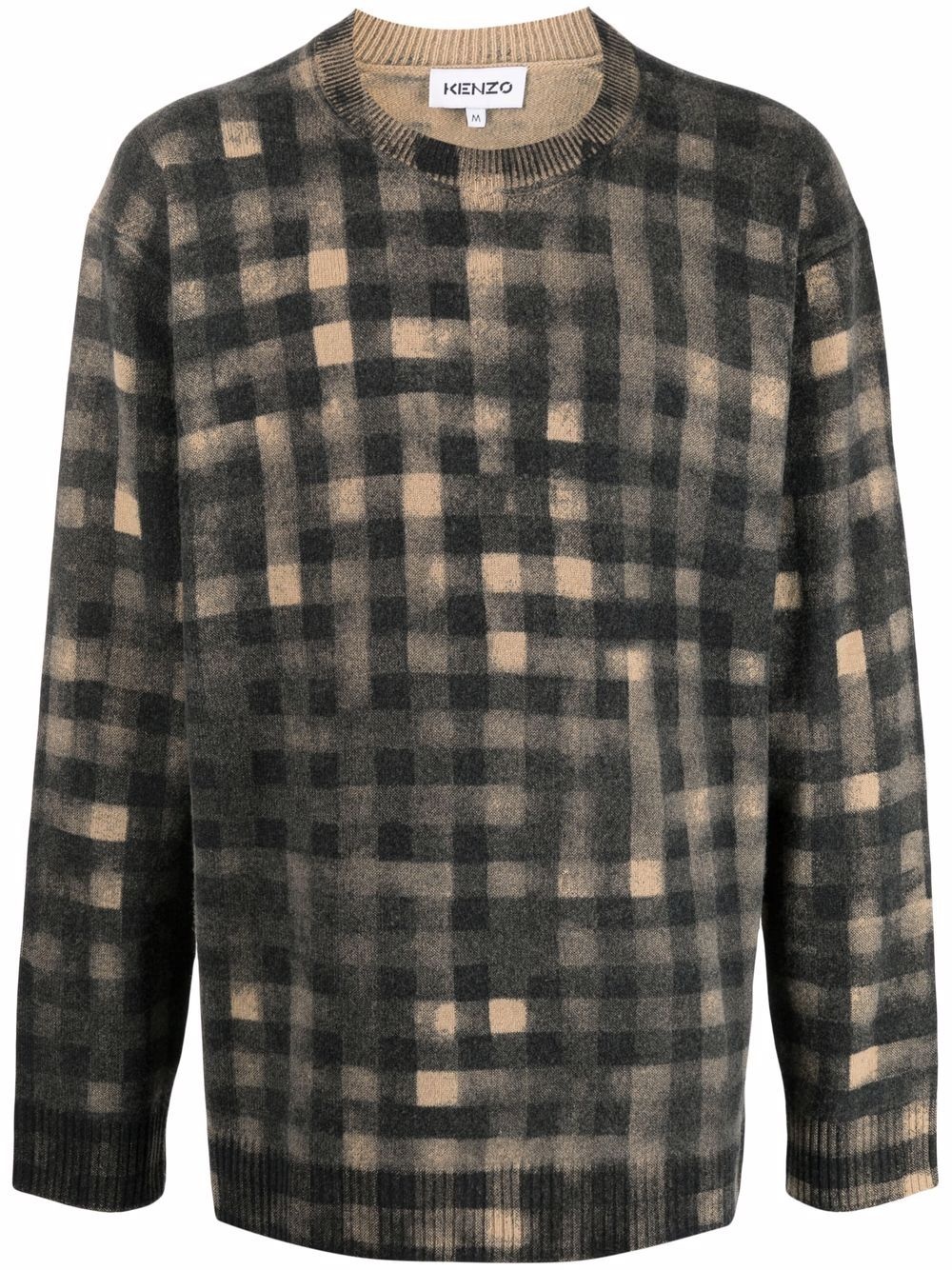 checked wool jumper - 1