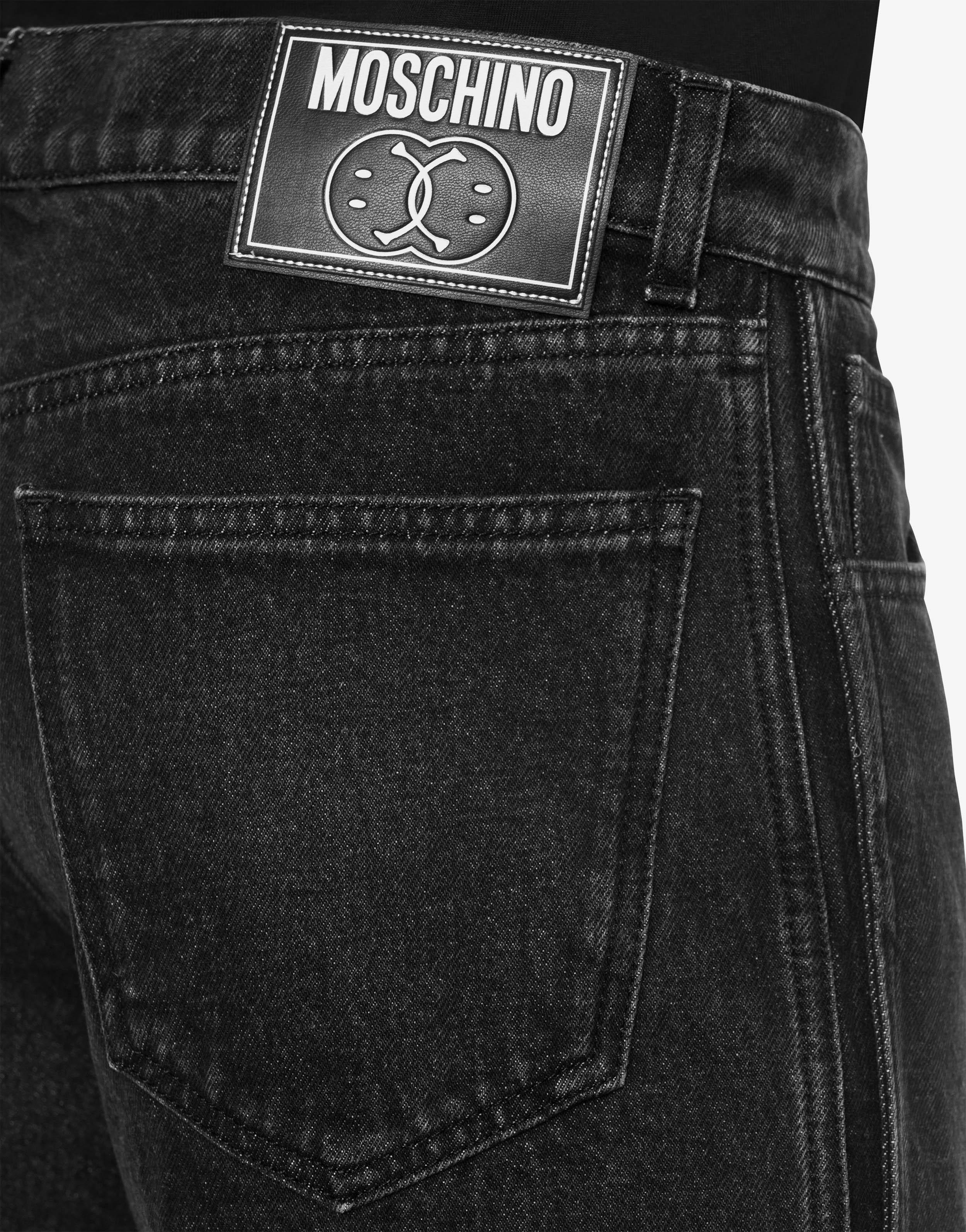 DOUBLE SMILEY®LABEL ORGANIC DENIM BERMUDA SHORTS - 4