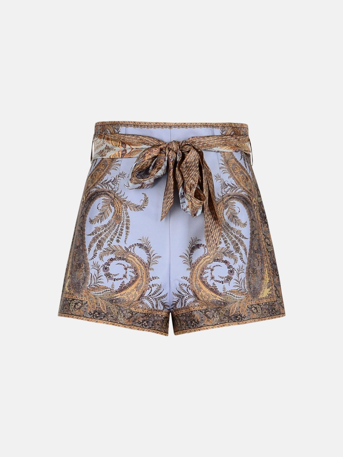 LILAC SILK BLEND SHORTS - 1