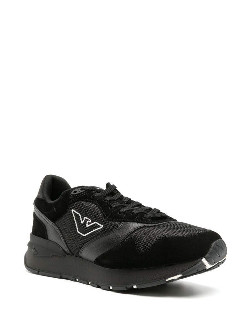 EMPORIO ARMANI Mesh and suede sneakers with side eagle outlook