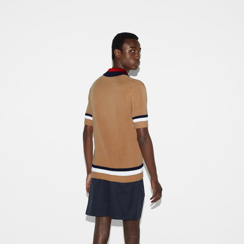 Piquet knit cotton polo shirt 4