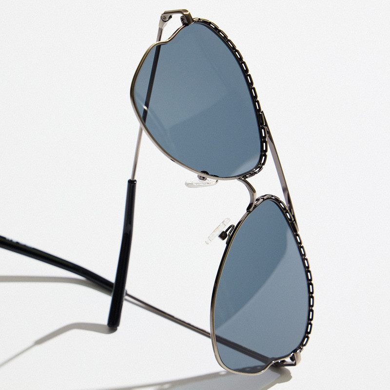 Kika Mendoza Sunglasses in Antique Silver and Grey 8