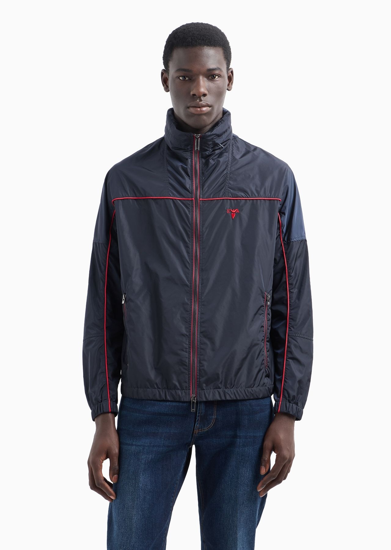 Valentine’s Day capsule collection nylon blouson with zip and piping - 2