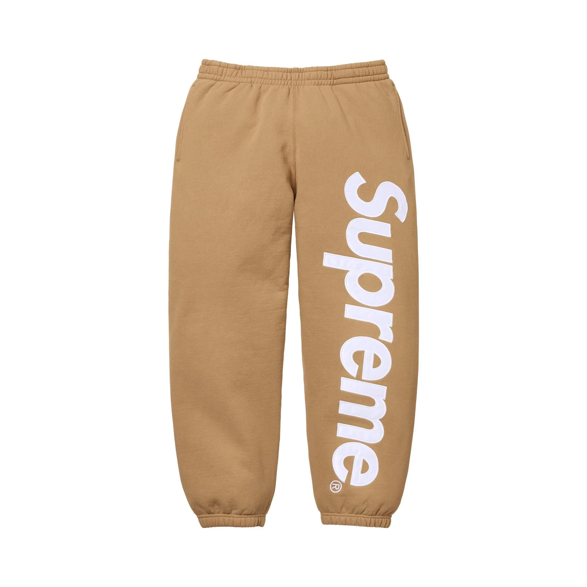 Supreme Satin Appliqué Sweatpant 'Light Tan' - 1