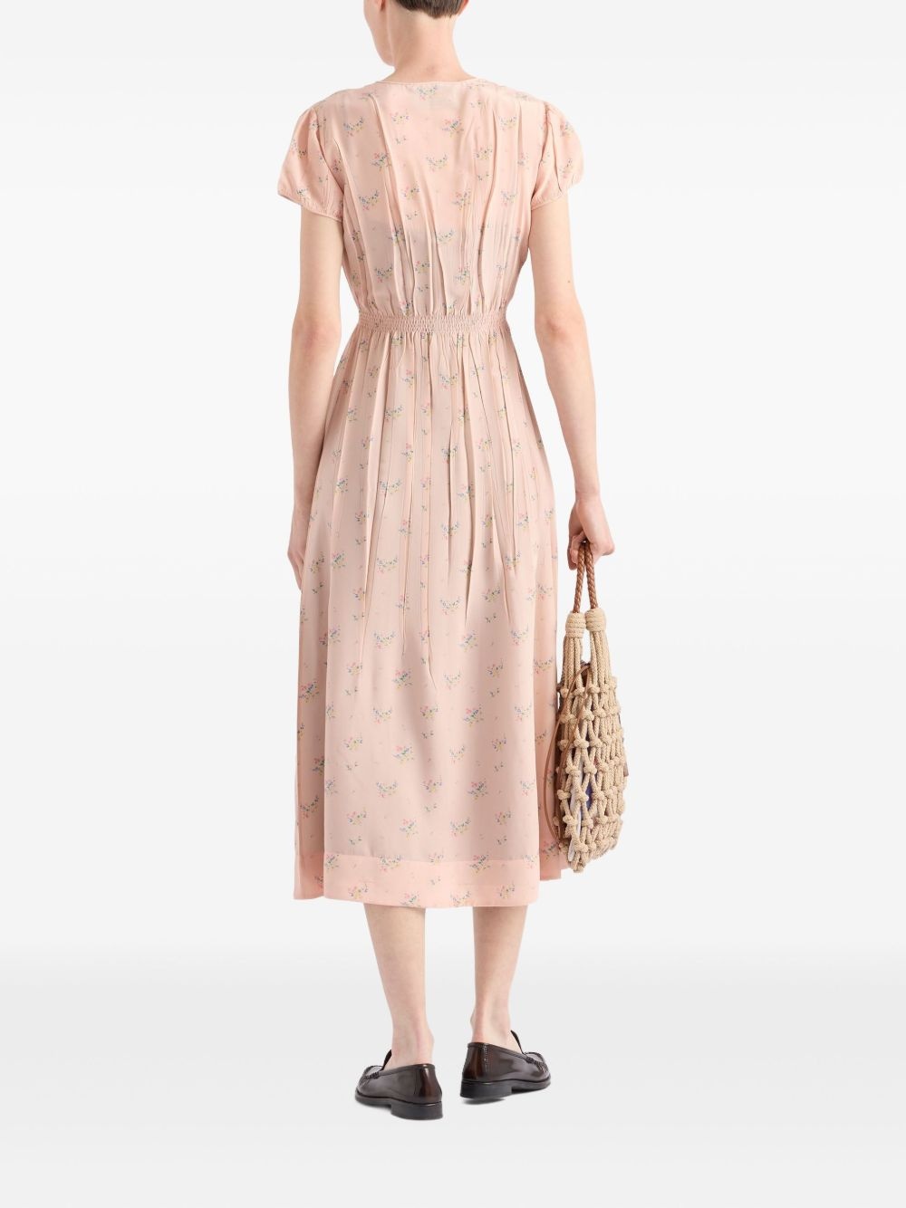 floral pongé midi dress - 3