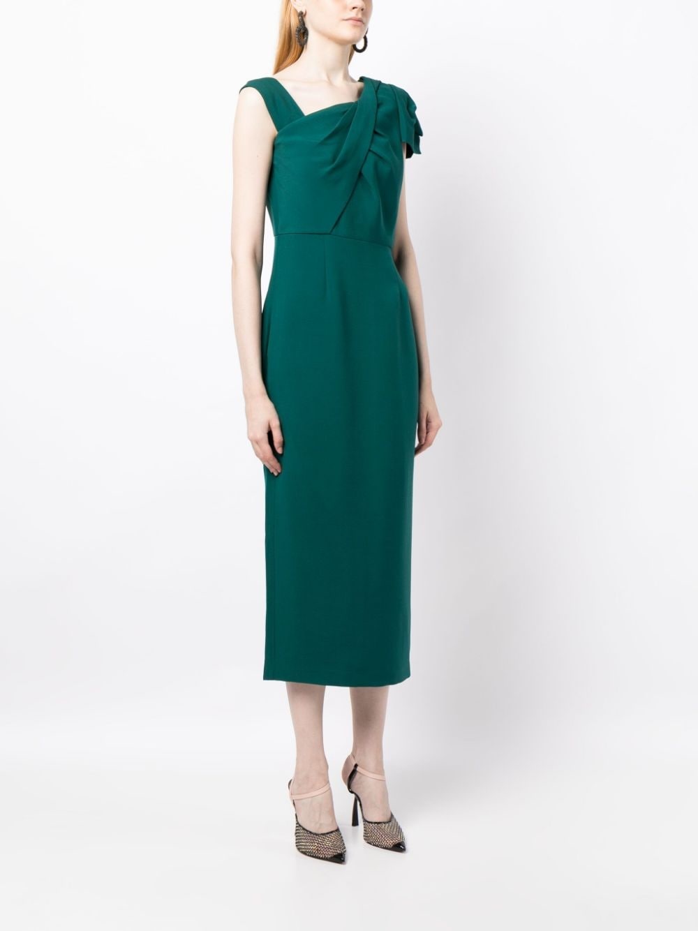 asymmetric sleeveless midi dress - 3