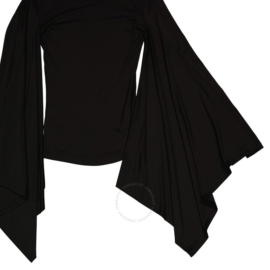 Burberry Ladies Black Crewneck Flared Sleeved Top - 7