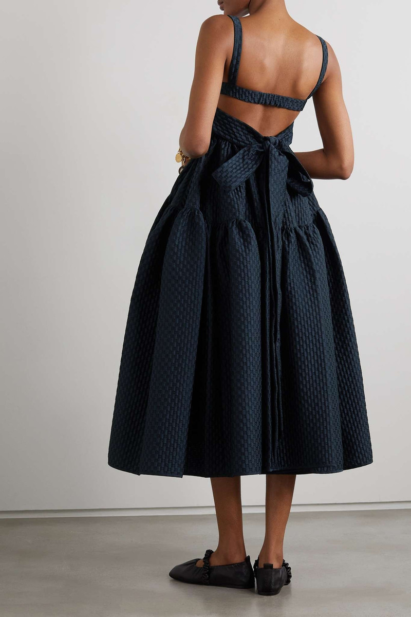 Johanna open-back tiered matelassé midi dress 3